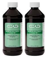 GeriCare High Potency Liquid Iron bottle front view for convenient daily iron support.