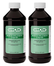 GeriCare High Potency Liquid Iron bottle front view for convenient daily iron support.