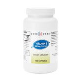 GeriCare high-potency vitamin E capsules bottle front promoting skin and immune support.