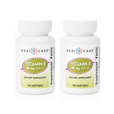 GeriCare high-potency Vitamin E softgels bottle front for easy daily use.