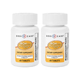 GeriCare Iron 65mg plus Vitamin C 125mg bottle front view highlighting enhanced iron absorption