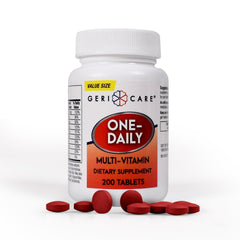 GeriCare One-Daily multivitamin bottle front for convenient daily nutrition.