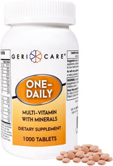 GeriCare One-Daily multivitamins bottle for daily wellness and broad support.