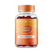 GeriCare berry-flavored prebiotic gummies in a bottle for digestion support.