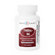 GeriCare Thera M bottle front shows daily multivitamin for overall wellness.