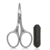 GERMANIKURE Rounded Safety Nail Scissors with leather case for gentle trimming
