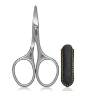 GERMANIKURE Rounded Safety Nail Scissors with leather case for gentle trimming
