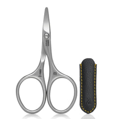 GERMANIKURE Rounded Safety Nail Scissors with leather case for gentle trimming