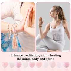 Gerrii rose quartz heart in hand, ideal for grounding during breathwork.