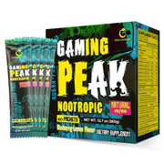 Gesundgeist Energy Drink Powder blue packaging promotes focused gaming sessions.