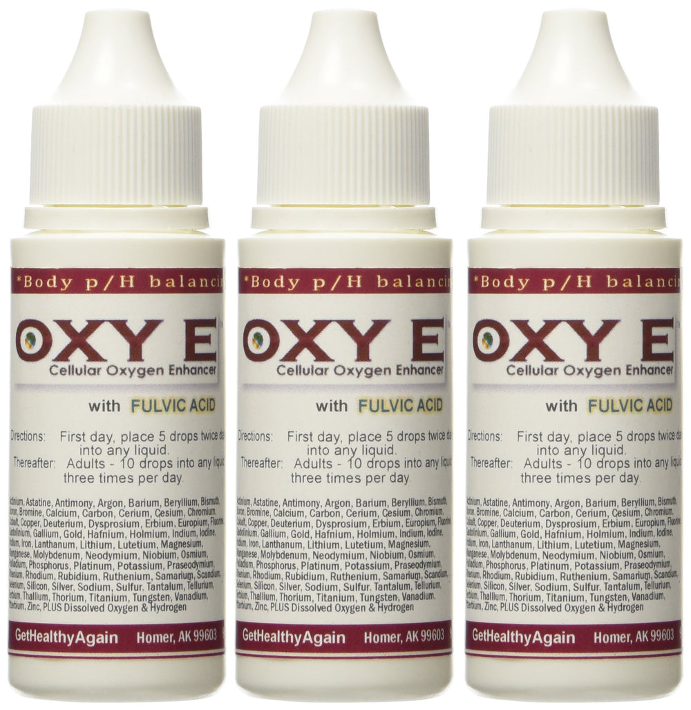 Get Healthy Again Oxy E 3 Pack drops: easy cellular oxygen support in drop form