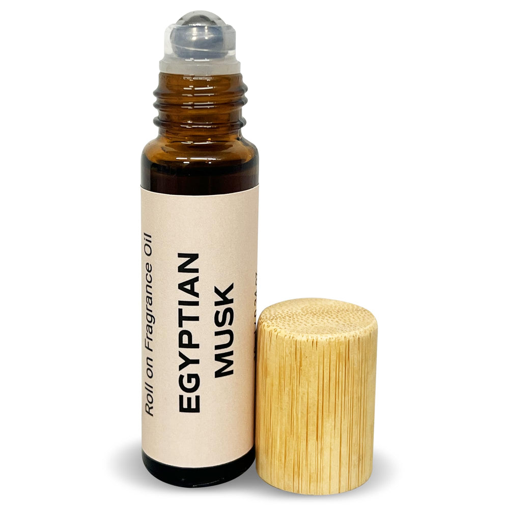 Geti Beauty roll-on perfume oil bottle with a sleek 10 ml glass design for on-the-go fragrance.