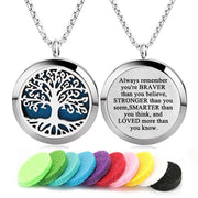 GFONDINGD aromatherapy diffuser necklace Tree of Life pendant for on-the-go diffusion