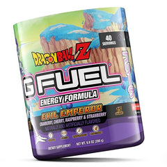G Fuel Dragon Ball Z energy powder packaging on shelf for easy access
