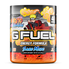 G Fuel Sage Mode tub with scoop for quick pre-workout mixing