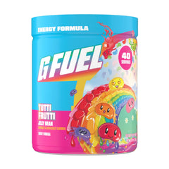 G Fuel Tutti Frutti flavor pack shot, sugar-free energy for gaming.