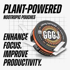 GGGJ Orange Burst pouch close-up highlighting natural caffeine boost.