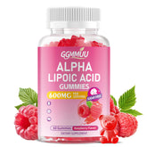 GGMMUU Alpha Lipoic Acid Gummies raspberry bottle for convenient daily energy support.