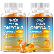GGMMUU vegan omega3 gummies two-pack bottles for daily omega-3 support.