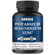 GHKALQ bottle showing potassium magnesium zinc D3 K2 for daily electrolyte balance.