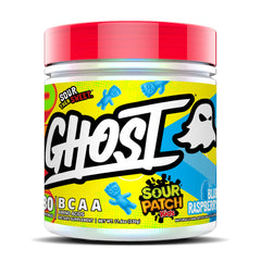 Ghost BCAA bottle with blue raspberry flavor for intra-workout refreshment
