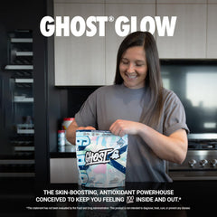 Ghost Glow Stick close-up showing hyaluronic acid for skin hydration.