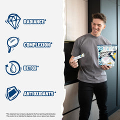 GHOST Glow sticks highlight hyaluronic acid and biotin as skin-friendly ingredients.