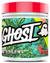 GHOST Greens Guava Berry tub with scoop for easy daily greens and reds intake