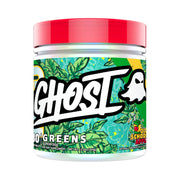 Ghost Greens Old School Apple bottle front with clear label for daily greens boost.