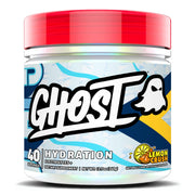 GHOST Hydration Lemon Crush bottle showing electrolytes for energized workouts.