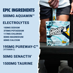 GHOST Hydration Lemon Crush glass of water ready to sip mid workout