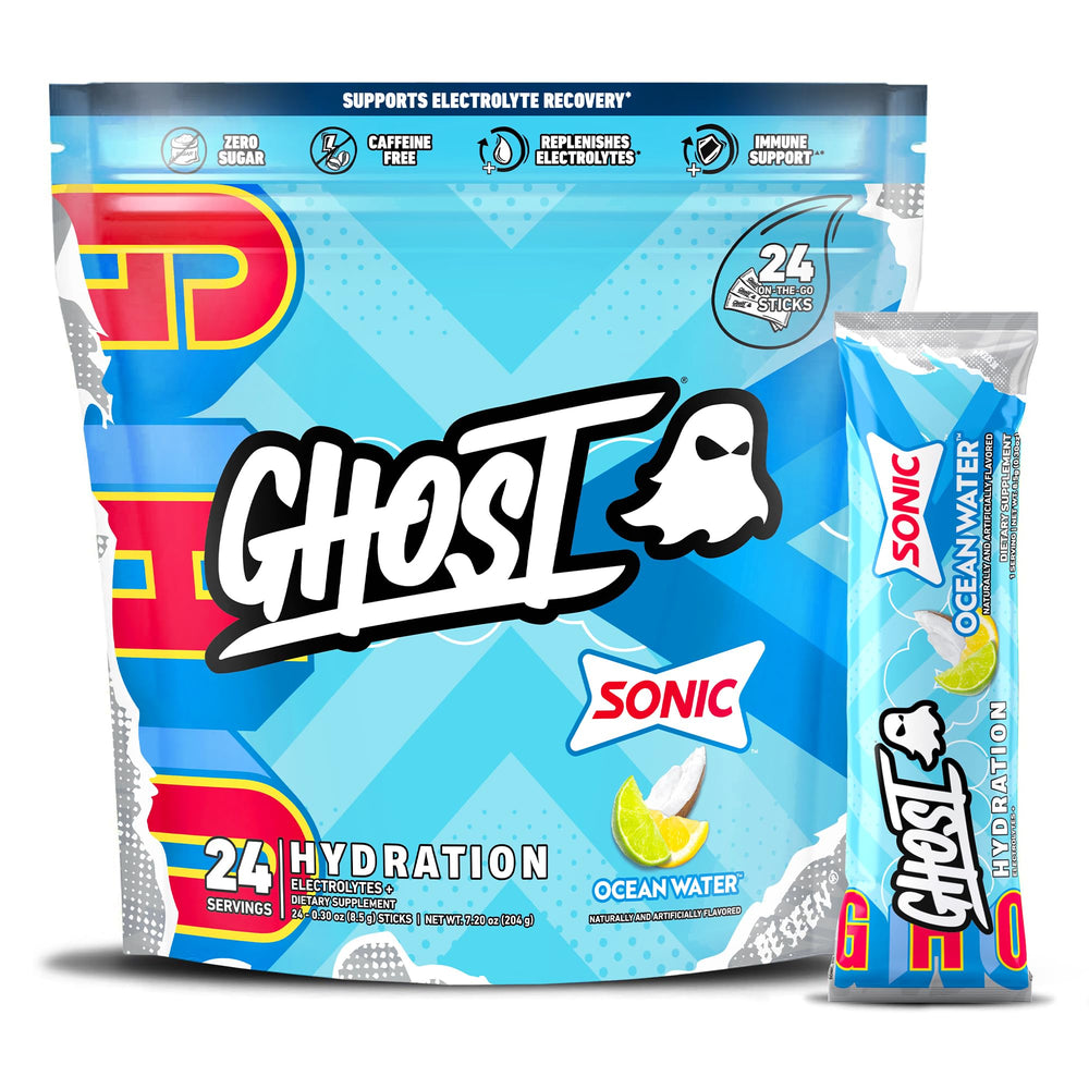 GHOST Hydration Sonic Ocean Water stick boosts electrolytes in water.
