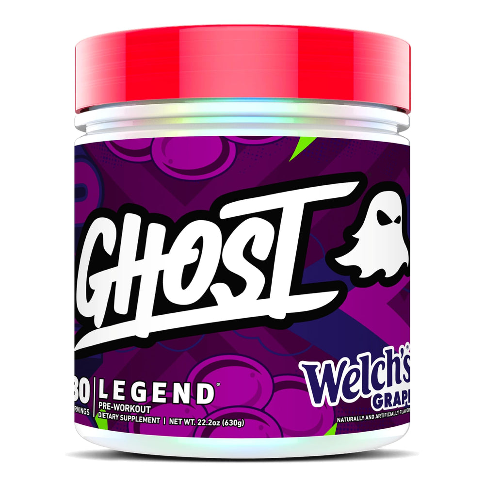 Ghost Legend pre-workout can label showing vegan formula and ingredients