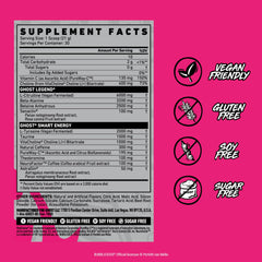 Ghost Legend tub front view highlighting vegan-friendly formula.