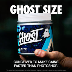 GHOST Size V3 epicatechin dose label highlights workout-ready ingredients.
