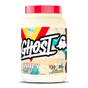 GHOST Whey Cereal Milk tub with transparent label showing protein content for trusted nutrition