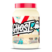 Ghost Whey Marshmallow Cereal Milk tub with transparent label for informed protein choices.