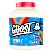 GHOST Whey Protein Powder with Chips Ahoy cookie pieces in a bottle, great for post-workout shakes.