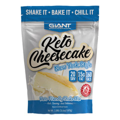 Giant Sports Keto Cheesecake Shake Mix label front with New York style branding.