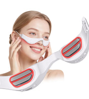 GIAYERN red light glasses on eyes deliver gentle therapy for brighter under-eye area.