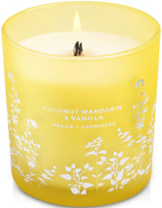 GIFTAWAY coconut-mandarin-vanilla candle with wood wick for a calming ambiance