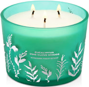 GIFTAWAY eucalyptus-pine-clove-woods candle jar fills the room with a fresh forest aroma