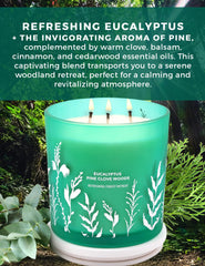 GIFTAWAY three-wick soy wax candle delivers even burn and a warm glow