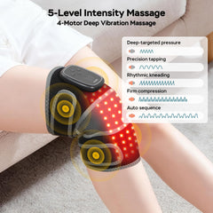 GINEKOO Knee Massager highlights adjustable heating for a gentle warmth experience.