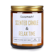 GIVAMEIHF lavender candle 9oz jar emits calming scent in a cozy room