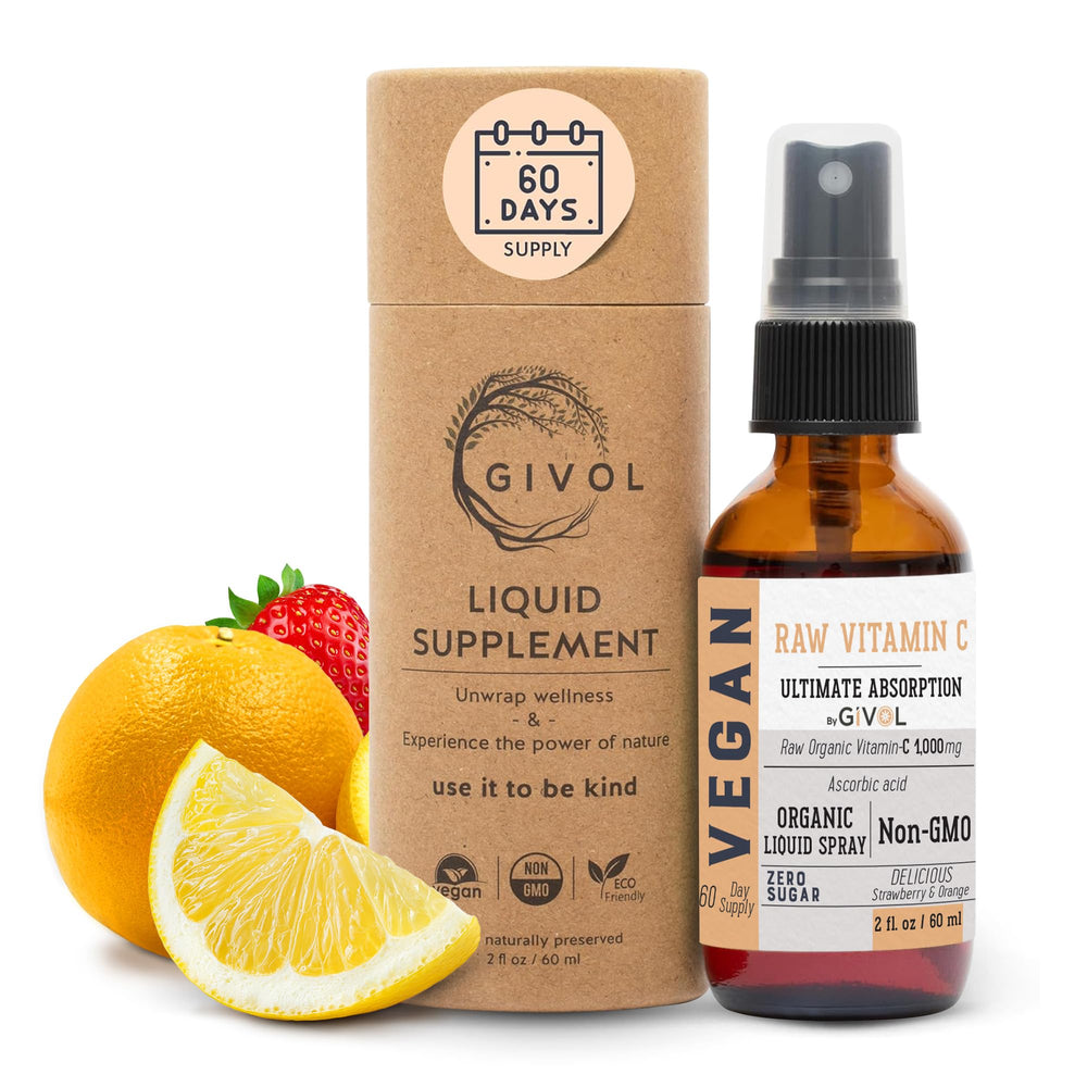 GIVOL Vitamin C Spray Lemon bottle for quick daily intake and citrus flavor.