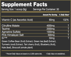 Gladiator Crixus Pump ingredient blend close-up showing NO-boosting components for intense training