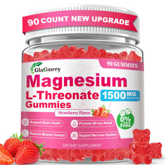 GlaGmrry magnesium L-threonate gummies bottle shows brain-supporting potential.