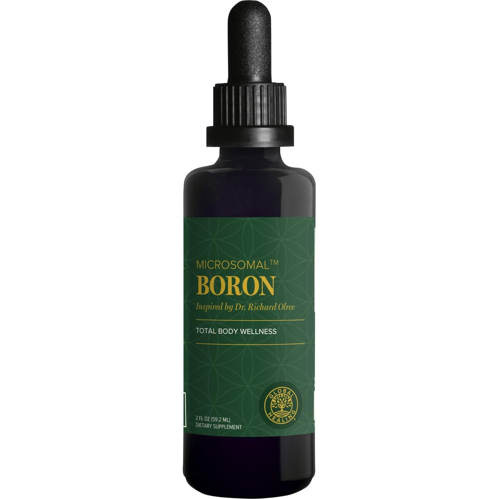 Global Healing Center boron supplement bottle front for daily mineral support.