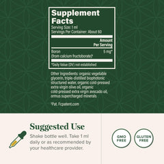 Global Healing Center boron supplement bottle pour showing easy daily intake.